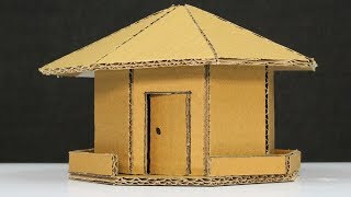 How to Make a Simple Cardboard House [upl. by Eelrihs613]