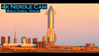 Nerdle Cam 4K SpaceX SN10 At Boca Chica Starship Launch Facility [upl. by Ahsiugal]