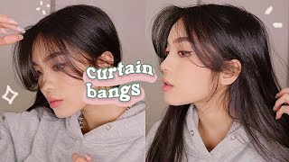 HOW TO STYLE CURTAIN BANGS  LAYERS 💫 HAIR TUTORIAL [upl. by Kerad]