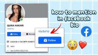 how to mention in facebook bio [upl. by Resarf]