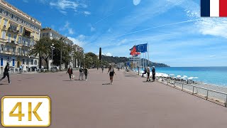 Promenade des Anglais Nice France French RivieraCôte dAzur  Spring 2021【4K】 [upl. by Kimitri]