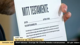 Så skriver du ett testamente  Nyhetsmorgon TV4 [upl. by Fabria]