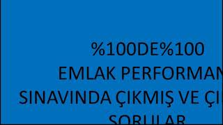 \u00100 çıkmış emlak sorularıEmlak danışmanlığı performans sorularıSeviye 5 emlak sınav soruları [upl. by Bust372]