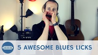 5 Awesome Intermediate Blues Harmonica Licks on C harmonica [upl. by Verger]