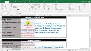 Referencias formato APA archivo en Excel [upl. by Asillem]