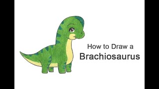 How to draw a Brachiosaurus Dinosaur Cartoon [upl. by Aenitsirhc]