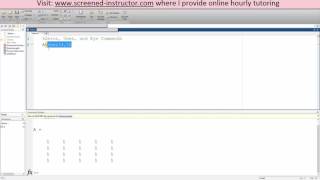 MATLAB Zeros Ones and Eye Commands [upl. by Etnud]