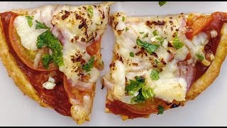 Pizza Casera Sin levadura en 5 minutos con 4 ingredientes [upl. by Ule]