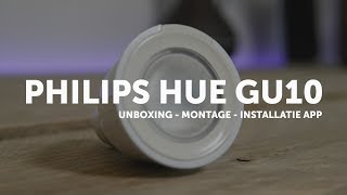 Philips Hue GU10 white and color ambiance  unboxing  montage amp installatie [upl. by Eleumas950]