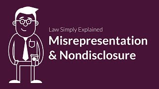 Misrepresentation and Nondisclosure  Contracts  Defenses amp Excuses [upl. by Clemmy]