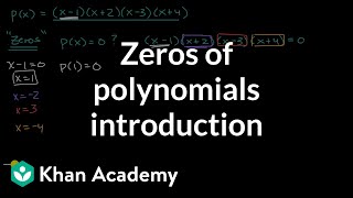 Zeros of polynomials introduction  Polynomial graphs  Algebra 2  Khan Academy [upl. by Wilkins]