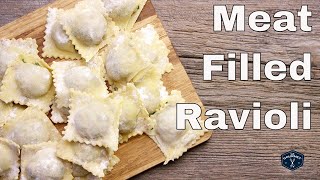 🔵 How To Make Meat Filled Ravioli From Scratch [upl. by Vasta]