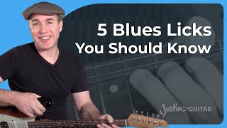 5 Blues Guitar Licks from Minor Pentatonic Scales [upl. by Artair]