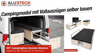 Camping Box selber bauen Modul 1  Camper Box mit Vollauszug  Campingbox mit ALUSTECK® [upl. by Noffihc745]