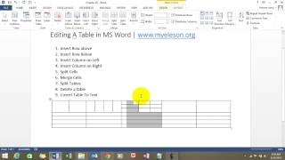 Learn How To Edit Table In MS Word [upl. by Kurland]