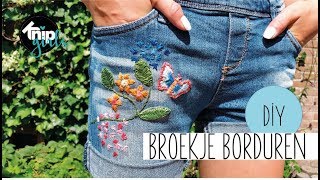 DIY broekje borduren  KNIPgirl Renee [upl. by Ttirb]