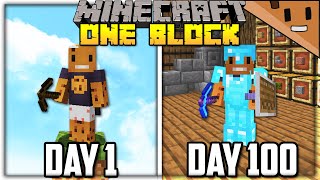 I Survived 100 Days on ONE BLOCK in Minecraft [upl. by Edgell]