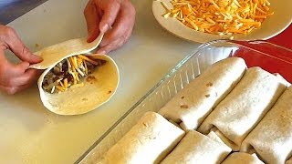 Burrito Recipe  How to make Burritos Family Style [upl. by Dahle385]