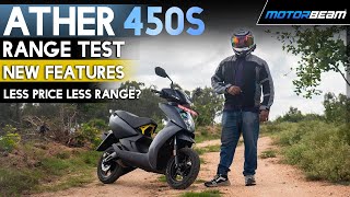 Ather 450S Range Test Review  Only 60 KMS  MotorBeam [upl. by Teodorico]