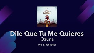 Ozuna  Dile que tu me quieres  Lyrics English and Spanish  Tell them that you love me [upl. by Khai159]