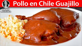 Pollo en Chile Guajillo  VickyRecetaFacil [upl. by Zinn210]