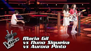 Maria Gil vs Nuno Siqueira vs Aurora Pinto  Batalha  The Voice Kids [upl. by Elkraps]