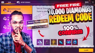 10000 Diamonds Free Fire Redeem Code 🥳 [upl. by Vrablik]