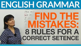 8 English Sentences Find the Mistakes [upl. by Eatnoj]