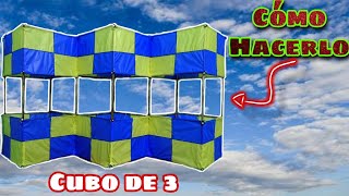 Cómo Hacer un IMPRESIONANTE Papalote Triple Cubo Parte 12 [upl. by Adnalu]