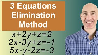 Solving Systems of 3 Equations Elimination [upl. by Tanner351]