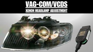 VAGCOMVCDS Xenon headlamp adjustment [upl. by Darsey512]