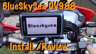 BlueSkySea DV988 Motorcycle Dual Cam Install  Review Honda CRF250L CRF300L [upl. by Nodababus790]