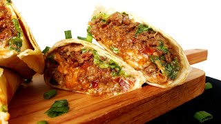 Cheesy Beef Burritos  Recipe by Dash of Delectable [upl. by Erdnael]