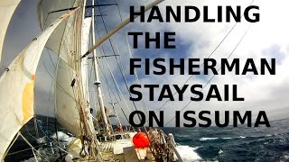 Handling the Fisherman On a Staysail Schooner [upl. by Giza]