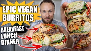 3 HIGH PROTEIN VEGAN BURRITOS  EASY RECIPES 🌱🌯🔥 [upl. by Brad]