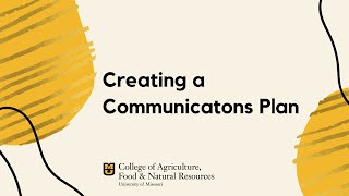 Creating a Communications Plan [upl. by Marvel632]