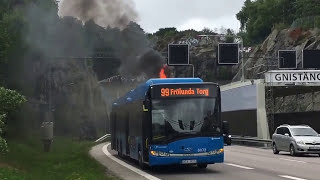 Brinnande västtrafiksbuss 99 Frölunda [upl. by Enneirdna]