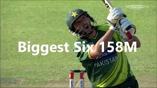 Top 5 Longest Sixes  158m  Cricket History [upl. by Auria]