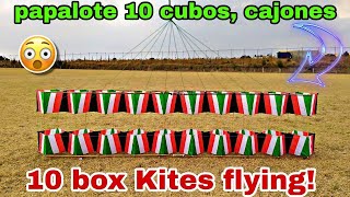 Cómo hacer un INCREÍBLE Papalote 10 cubos  How To Make a Box Kite  How to Make a Kite [upl. by Eirbua]