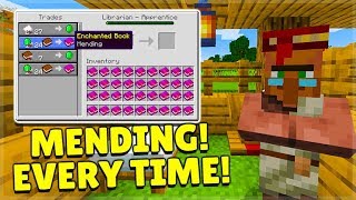 HOW to GET Mending Looting 3 Fortune 3 ALWAYS From Villagers In Minecraft 1 14 Easy Tutorial [upl. by Droffig639]