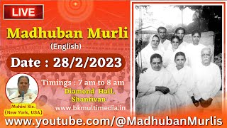 Madhuban Murli English LIVE  28022023 Tuesday [upl. by Engamrahc]