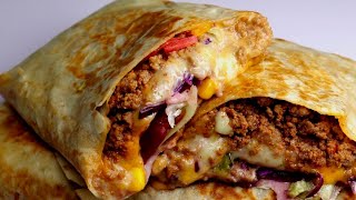 Beef Cheese WrapBeef burrito By Recipes of the World [upl. by Irahk895]