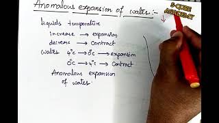 ANOMALOUS EXPANSION OF WATER  Inter 1st year physics  RK [upl. by Rector]