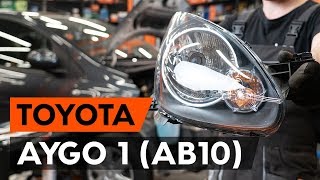 How to change headlights  headlamp on TOYOTA AYGO 1 AB10 TUTORIAL AUTODOC [upl. by Ahsienal]