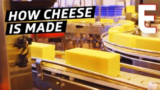 How Cheddar Cheese Is Made In a Factory — The Process [upl. by Abeu]