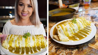 HOW TO MAKE GREEN CHILE SMOTHERED BURRITOS [upl. by Eelaroc749]