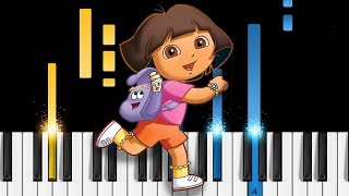 Dora the Explorer Theme Song  Piano Tutorial amp Sheets [upl. by Marzi]