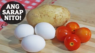 Try this EGG POTATO AND TOMATO breakfast recipe Pwede iulam sa kanin o ipalaman sa tasty bread [upl. by Glynas]