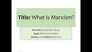 A Sociology AQA Theories Marxism [upl. by Eillil947]