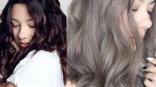 GREY HAIR  FROM BROWN TO ASH GREY HAIR [upl. by Atinreb]